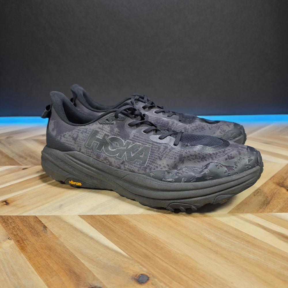 HOKA Speedgoat 6 Men's 15 2E Wide Black 1147830 Vibram Trail Running Sneakers